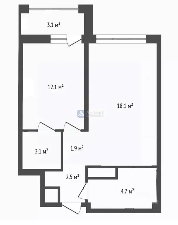 1-к кв. Тюменская область, Тюмень ул. Братьев Бондаревых, 5 (42.4 м) - Фото 2