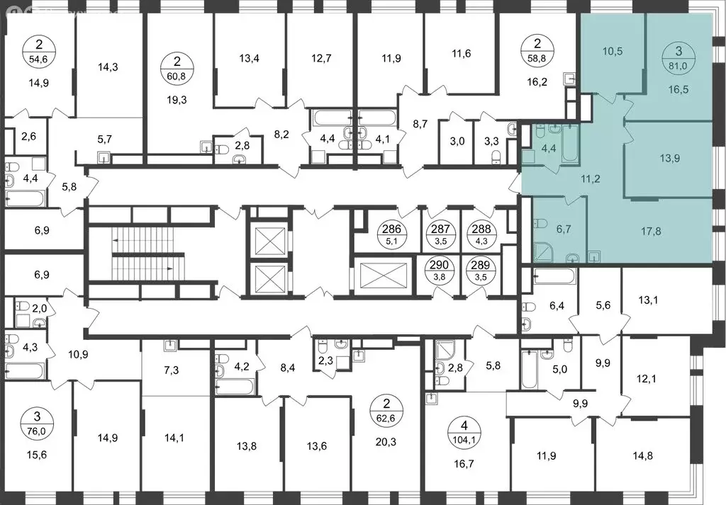 3-комнатная квартира: Московский, улица Никитина, 3к3 (79 м) - Фото 2