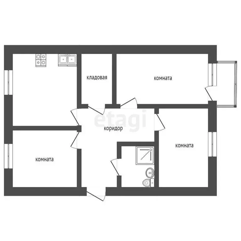 3-комнатная квартира: Верхняя Салда, улица Устинова, 23 (71.1 м) - Фото 0