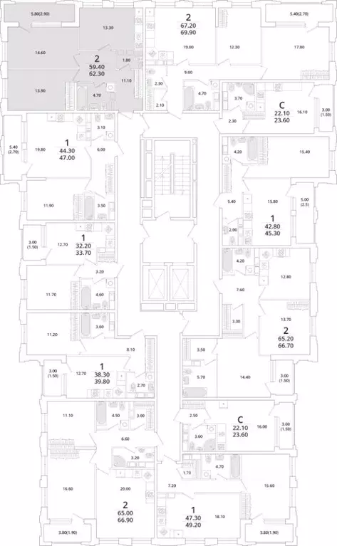 2-к кв. Санкт-Петербург Планерная ул., 99 (62.1 м) - Фото 1