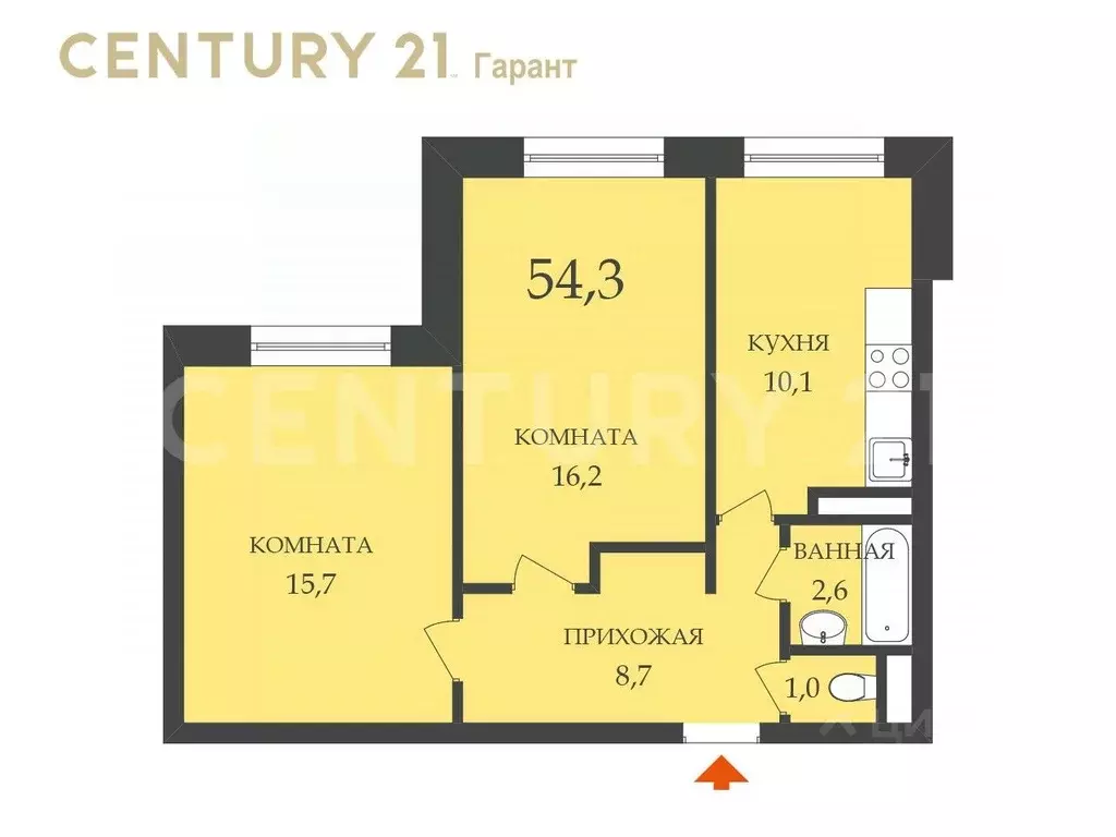 2-к кв. Санкт-Петербург просп. Кузнецова, 21 (54.3 м) - Фото 0