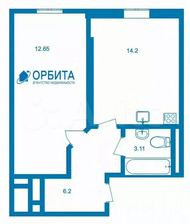 1-к. квартира, 36 м, 18/19 эт. - Фото 0