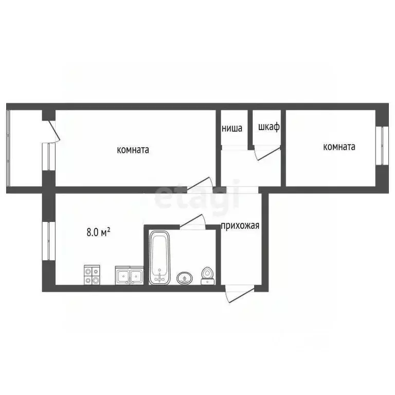 2-к кв. Севастополь ул. Бориса Михайлова, 21 (44.5 м) - Фото 2