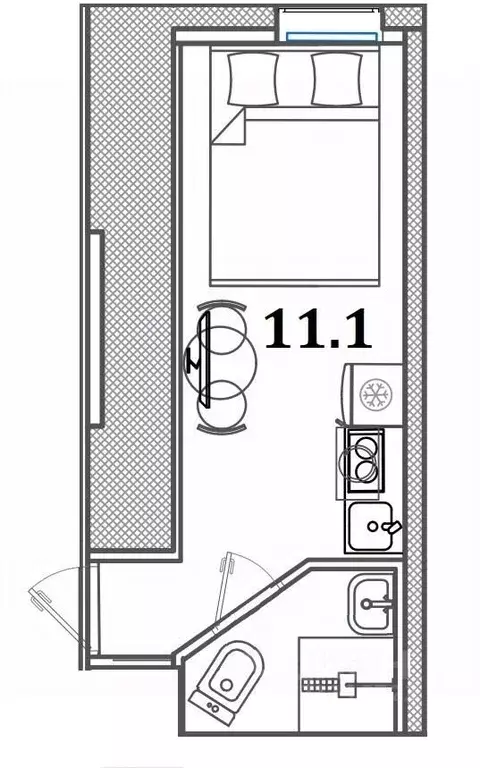 Студия Санкт-Петербург Бумажная ул., 22к2 (11.1 м) - Фото 1