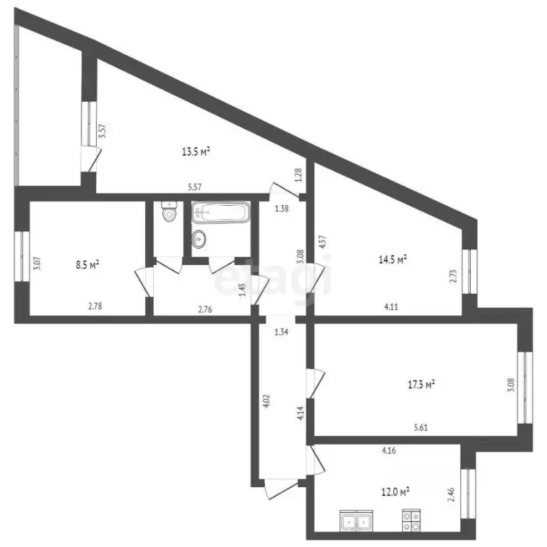 4-к кв. Тюменская область, Тюмень ул. Мельникайте, 135 (81.1 м) - Фото 2