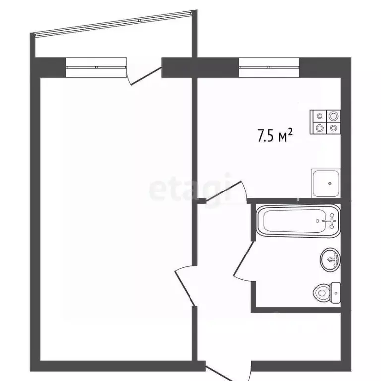 1-к кв. Московская область, Воскресенск Рабочая ул., 105 (34.1 м) - Фото 2