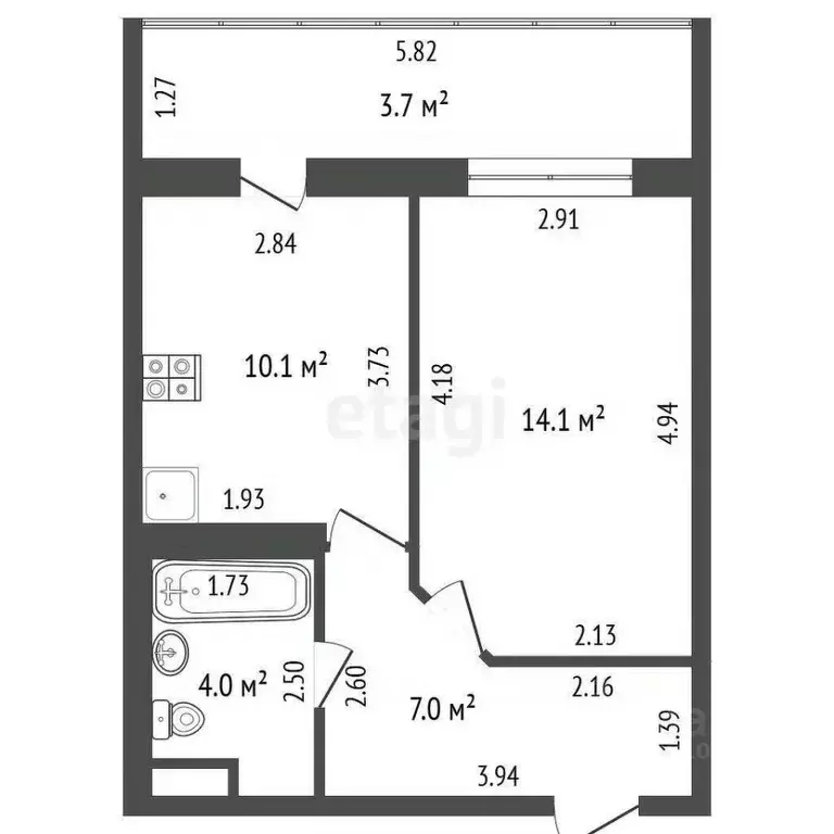 1-к кв. Татарстан, Набережные Челны Замелекесье мкр, 20-й мкр, 13 ... - Фото 2