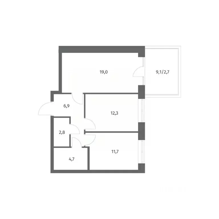 2-к кв. Ленинградская область, Ломоносовский район, Аннинское ... - Фото 1