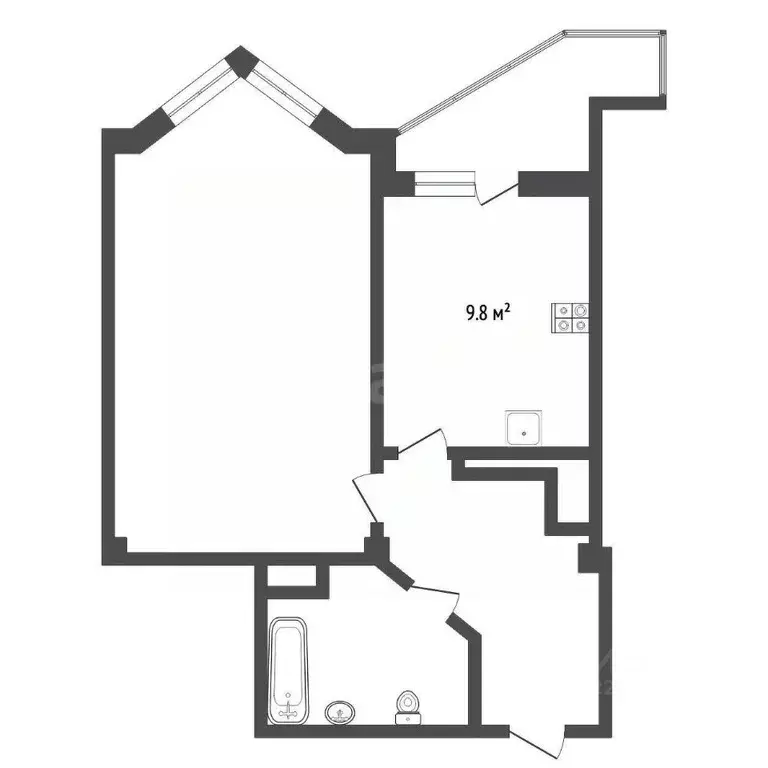 1-к кв. Татарстан, Набережные Челны просп. Сююмбике, 150А (42.0 м) - Фото 2