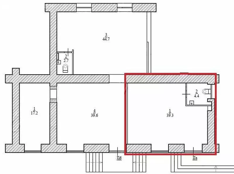 Помещение свободного назначения (44 м) - Фото 1
