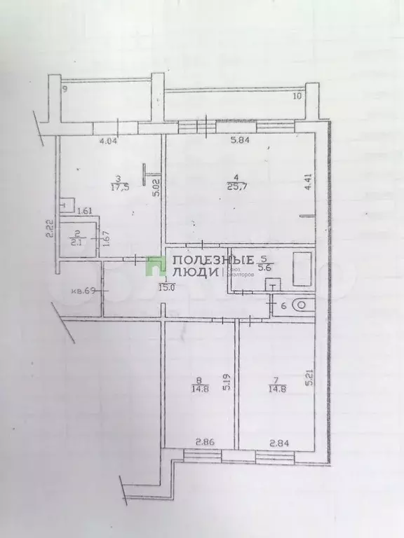3-к. квартира, 97 м, 3/10 эт. - Фото 0