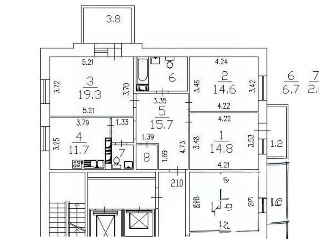 3-к кв. Санкт-Петербург просп. Тореза, 95 (86.9 м) - Фото 2