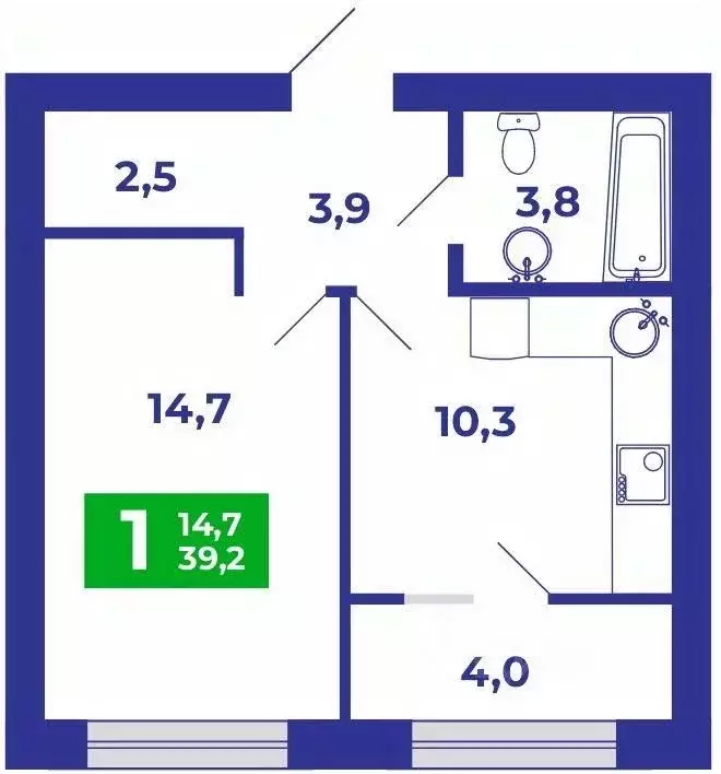 1-к кв. Башкортостан, Стерлитамакский район, Отрадовский сельсовет, с. ... - Фото 1
