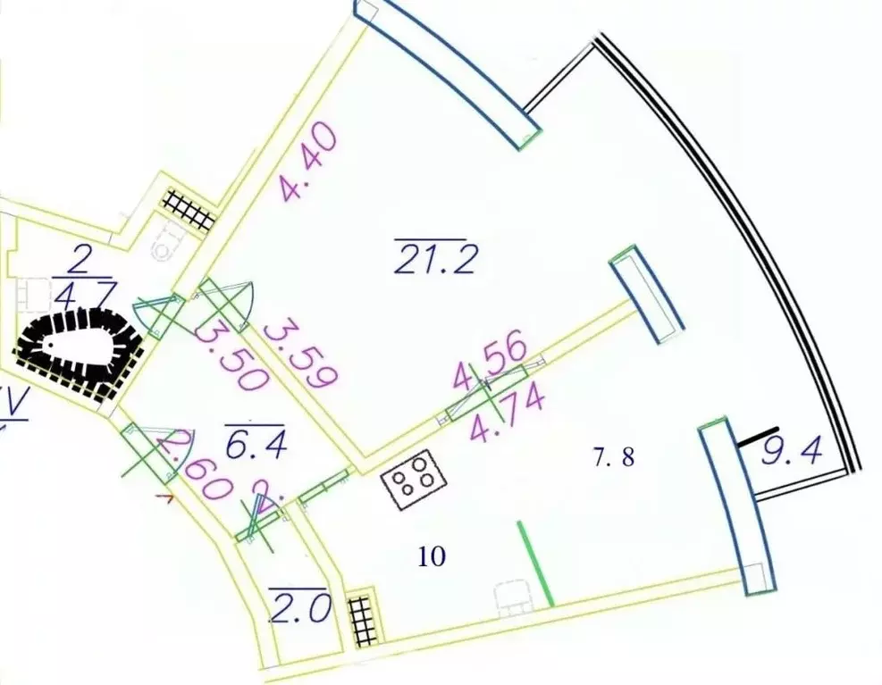 1-к кв. Санкт-Петербург Выборгское ш., 15 (53.0 м) - Фото 2