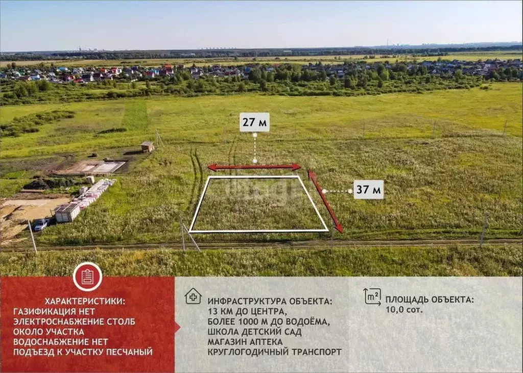 Участок в Тюменская область, Тюмень Ембаевское ТОО,  (10.0 сот.) - Фото 1