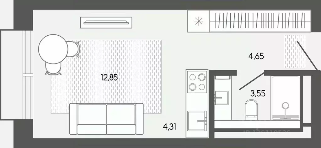 Студия Алтай, Майминский район, пос. Карлушка  (25.36 м) - Фото 1