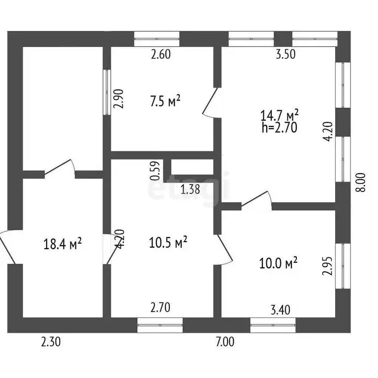 Дом в Стрехнино, Юбилейная улица (42.7 м) - Фото 1