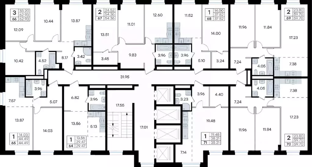 3-к кв. Приморский край, Владивосток ул. Тухачевского, 80 (62.93 м) - Фото 2