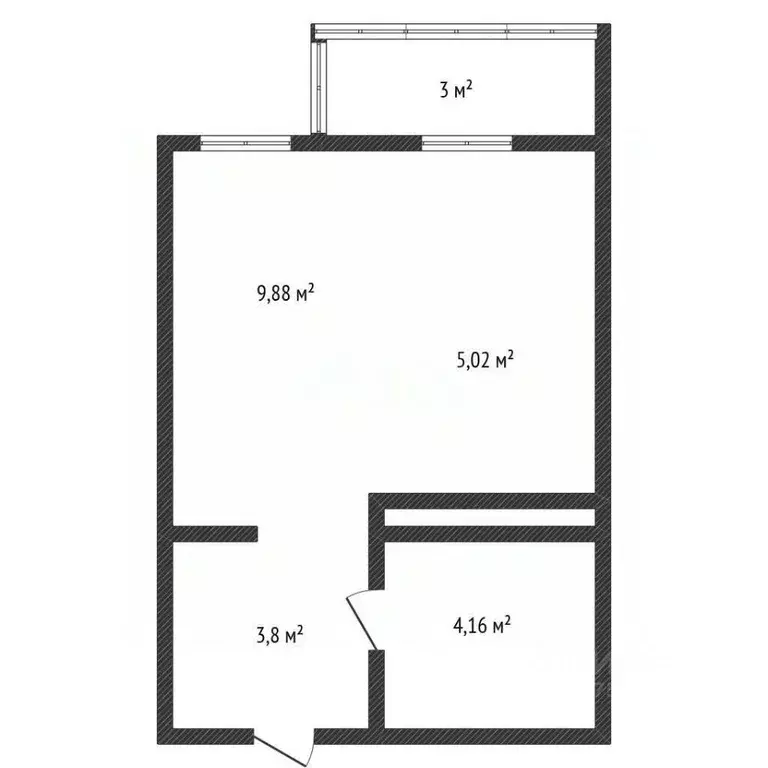 Студия Краснодарский край, Краснодар ул. Конгрессная, 25 (23.0 м) - Фото 2