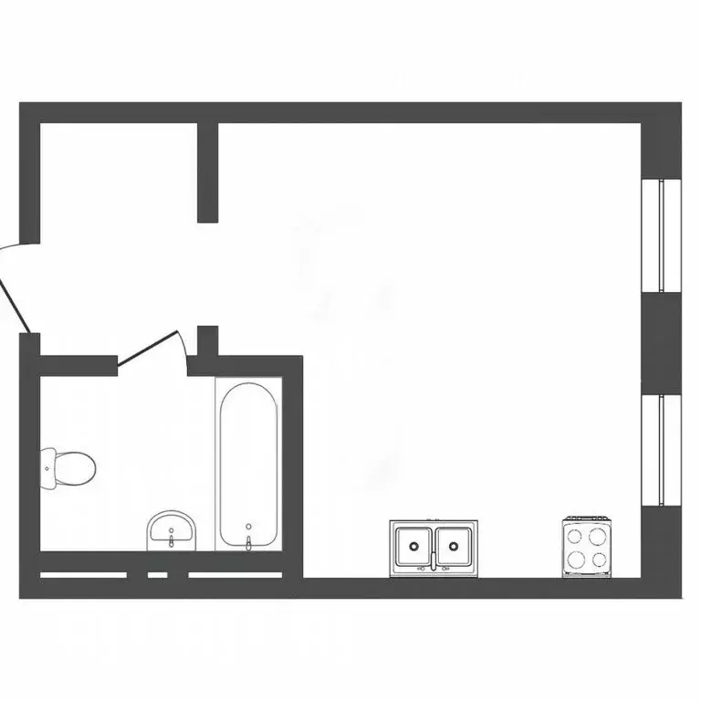 Квартира-студия: Тюмень, Новгородская улица, 1 (27.9 м) - Фото 0