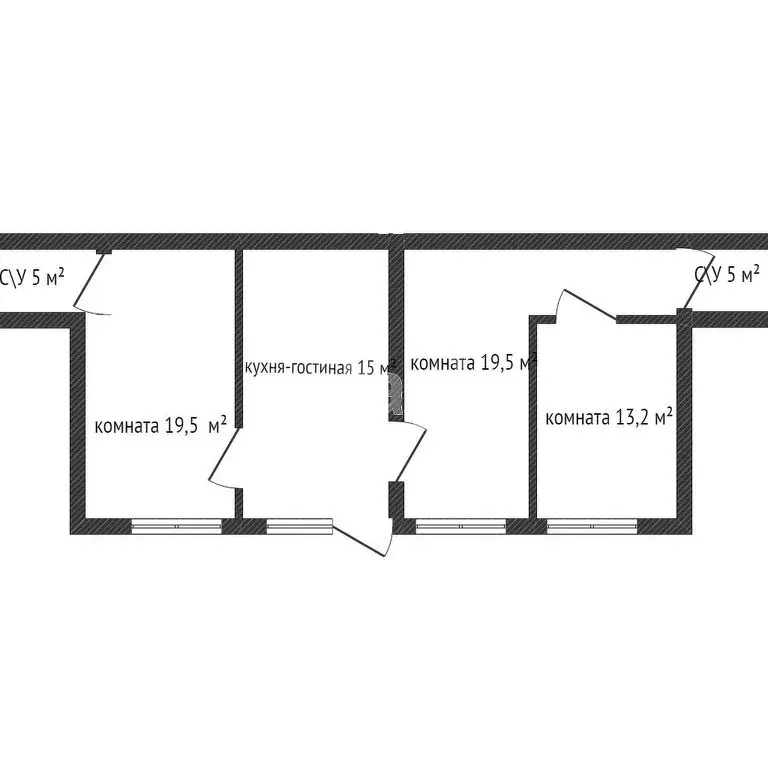 3-комнатная квартира: Геленджик, улица Грибоедова, 23 (71 м) - Фото 1