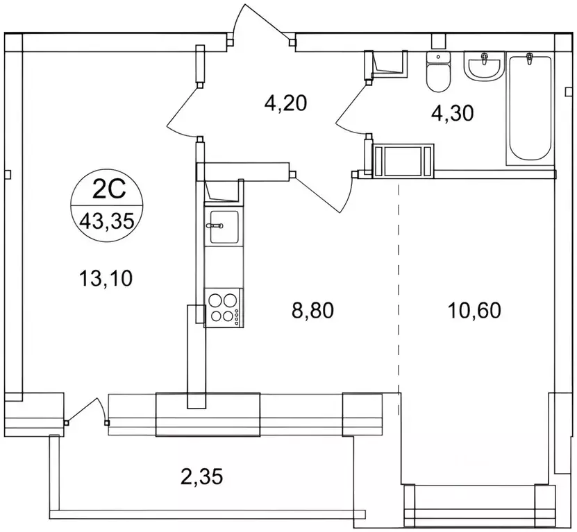 1-к кв. Московская область, Люберцы Зенино ЖК Самолет мкр, ул. Камова, ... - Фото 2