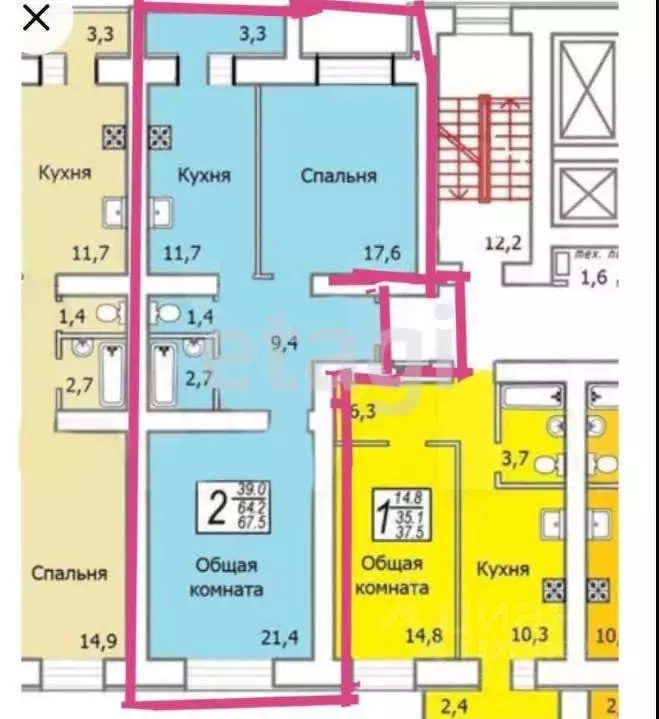 2-к кв. Саратовская область, Энгельс Санаторная ул., 3/1 (45.3 м) - Фото 0