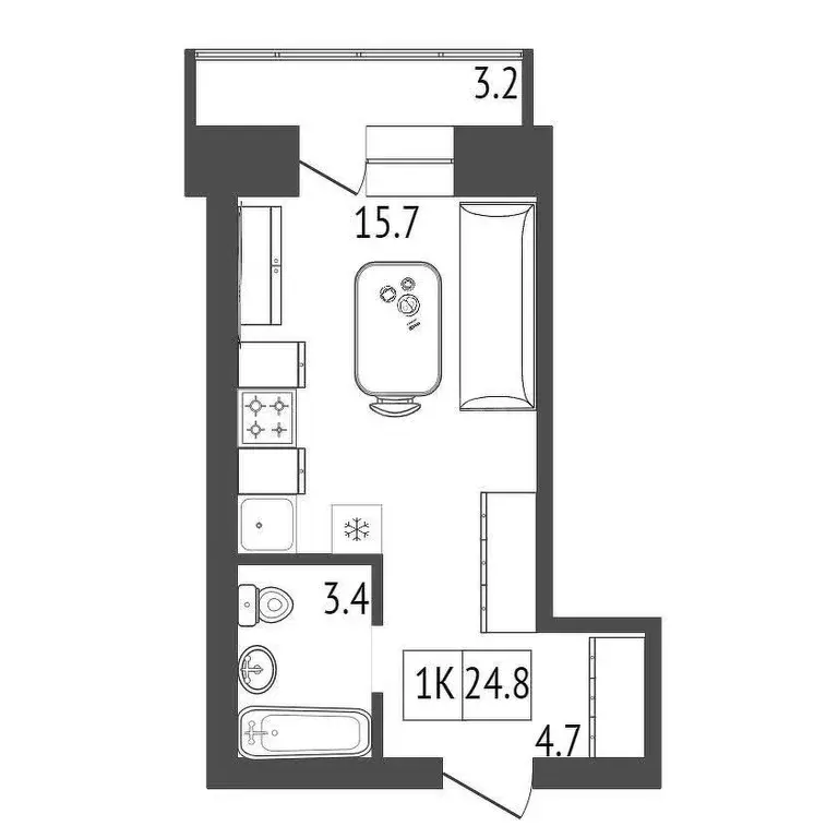 Продаётся квартира-студия, 24.8 м - Фото 0