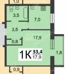 1-к кв. Челябинская область, Челябинск Краснознаменная ул., 16 (33.4 ... - Фото 1