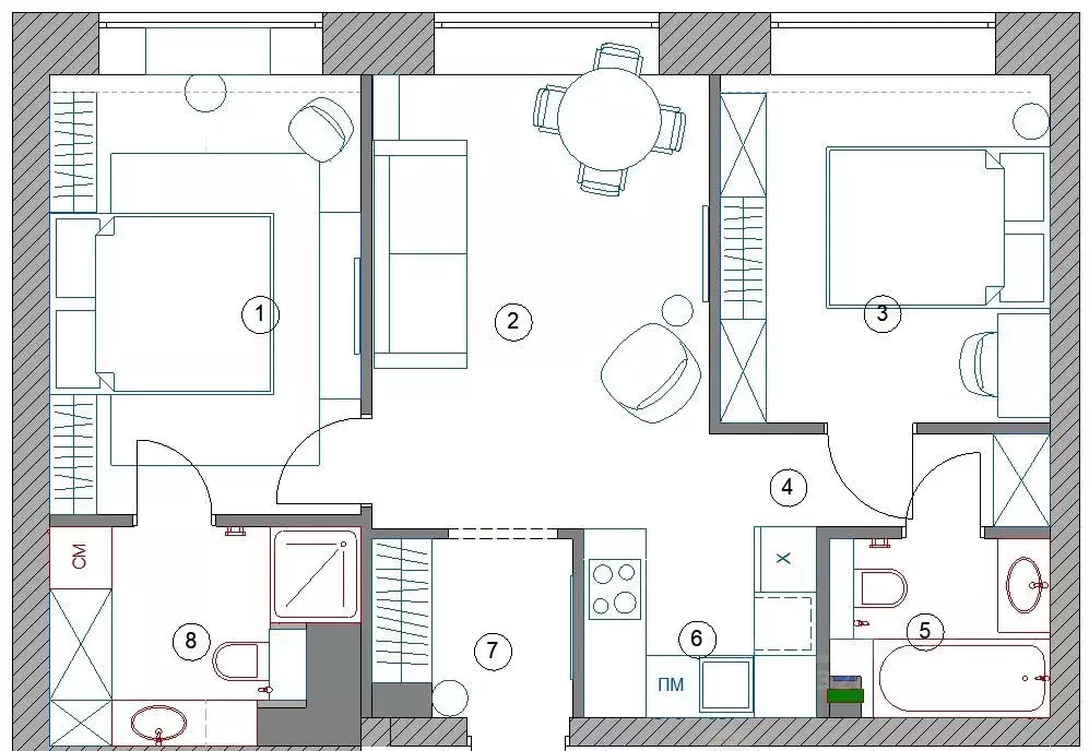 2-к кв. Москва Озерная ул., 1к2/5 (60.3 м) - Фото 2