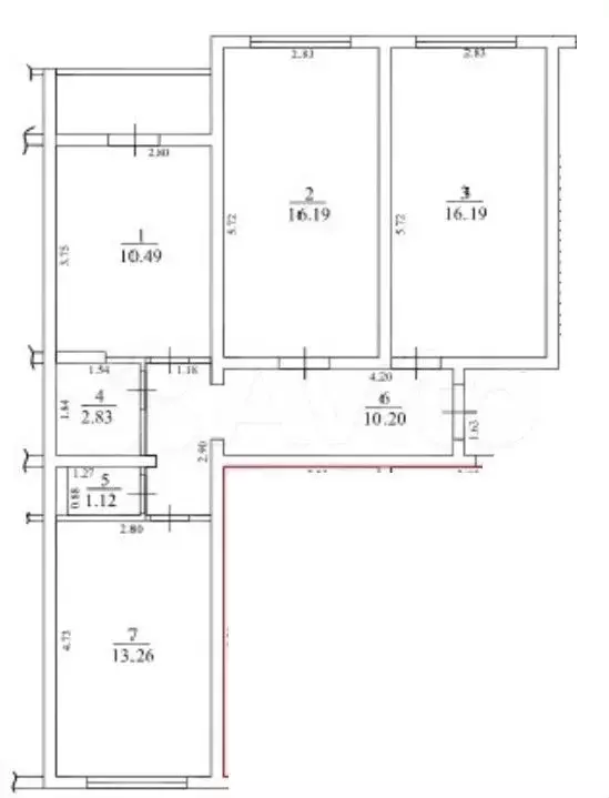 3-к. квартира, 71 м, 5/5 эт. - Фото 0
