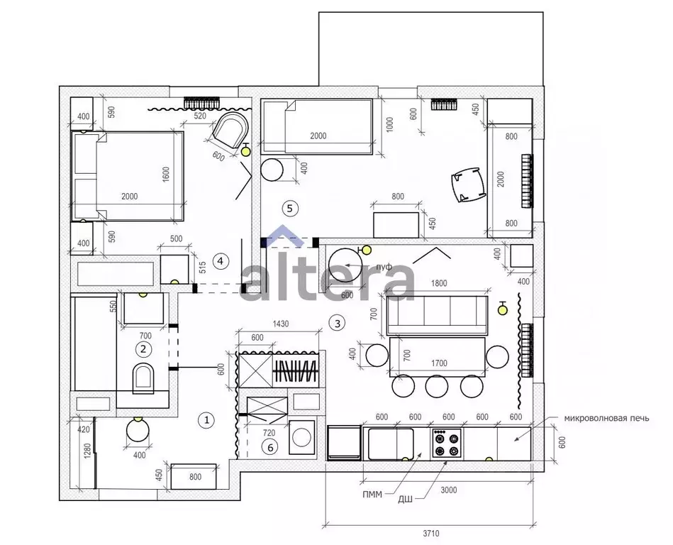 2-к кв. Татарстан, Казань проезд Созидателей, 7 (55.0 м) - Фото 2
