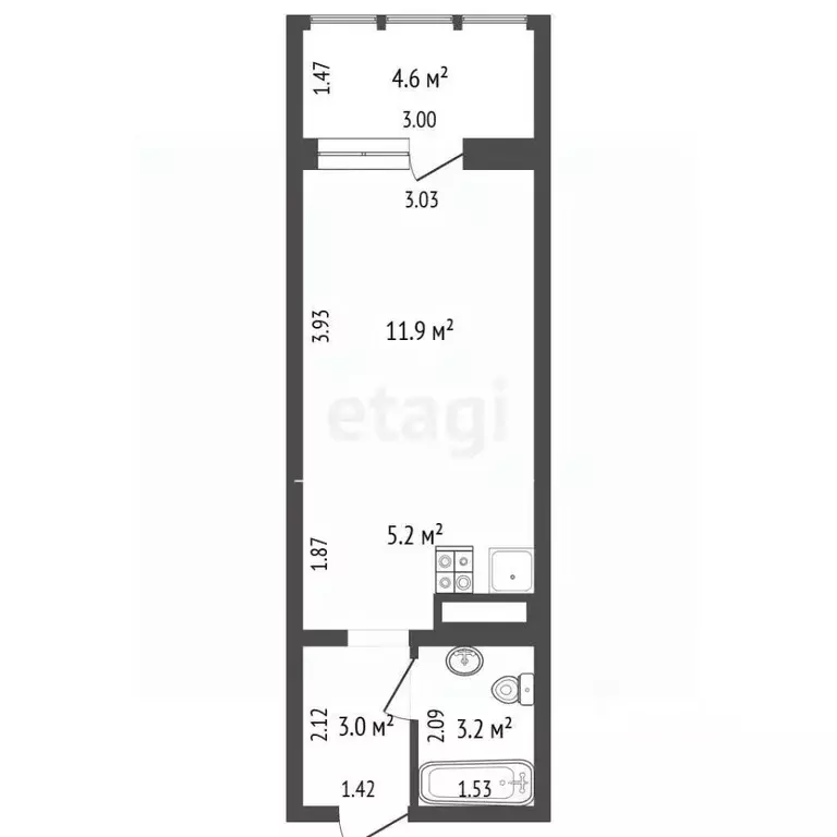 Студия Краснодарский край, Анапа ул. Ленина, 185Ак5 (28.0 м) - Фото 2