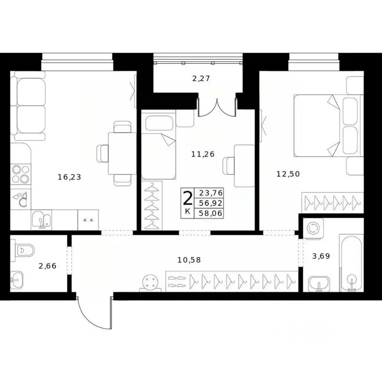 2-к кв. Нижегородская область, Нижний Новгород Ленгородок мкр, Мед ... - Фото 0