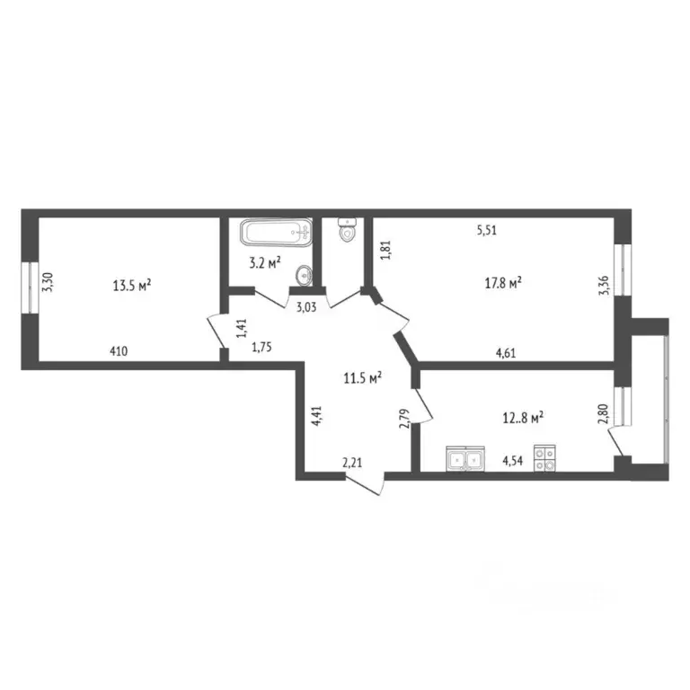 2-к кв. Тюменская область, Тюмень Широтная ул., 158 (60.3 м) - Фото 2