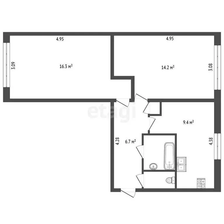 2-комнатная квартира: Санкт-Петербург, улица Маршала Захарова, 33к1 ... - Фото 1