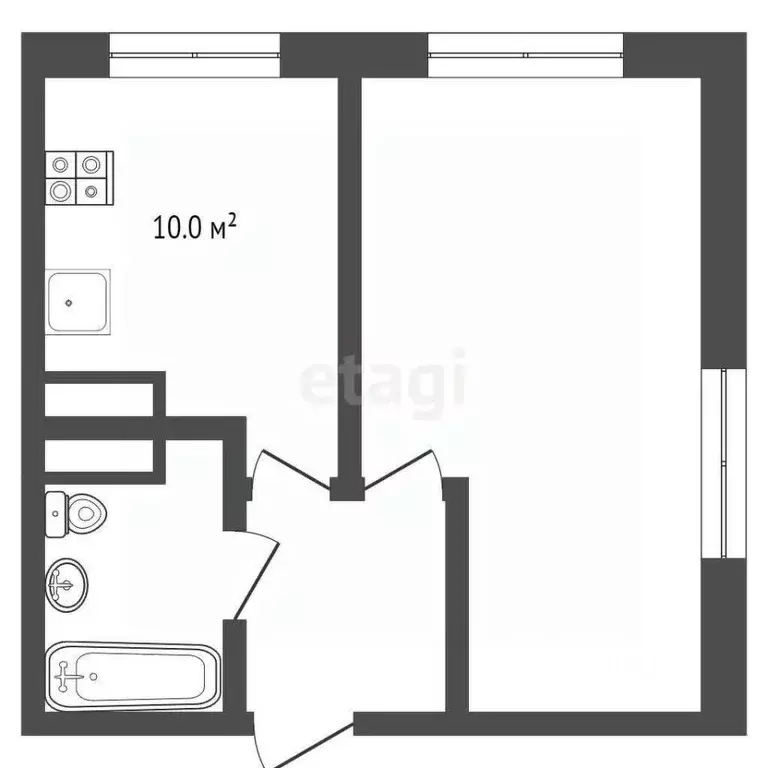 1-к кв. Вологодская область, пос. Непотягово ул. Преображения, 3 (32.0 ... - Фото 2