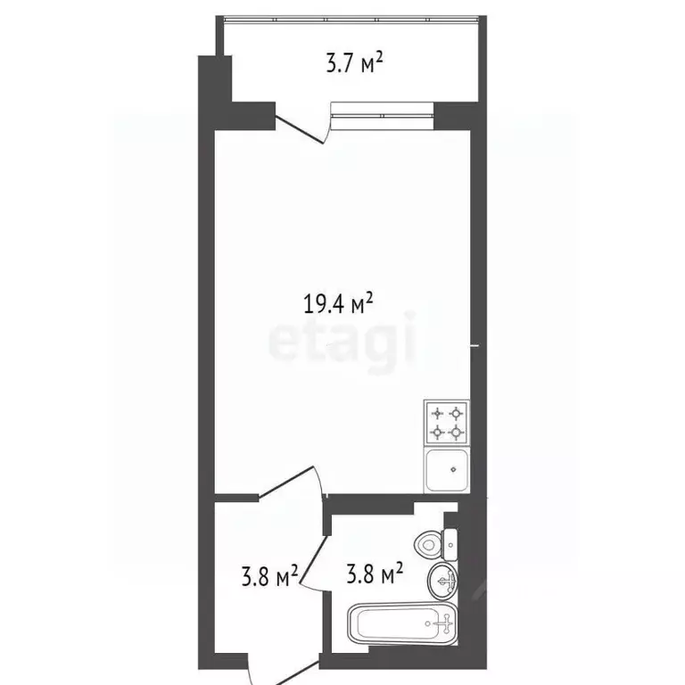 Студия Красноярский край, Красноярск Лесопарковая ул., 25 (26.9 м) - Фото 1