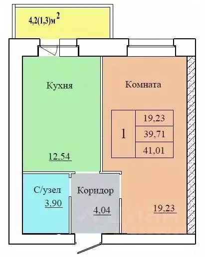 1-к кв. Ярославская область, Ярославль ул. Белинского, 17А (41.01 м) - Фото 0