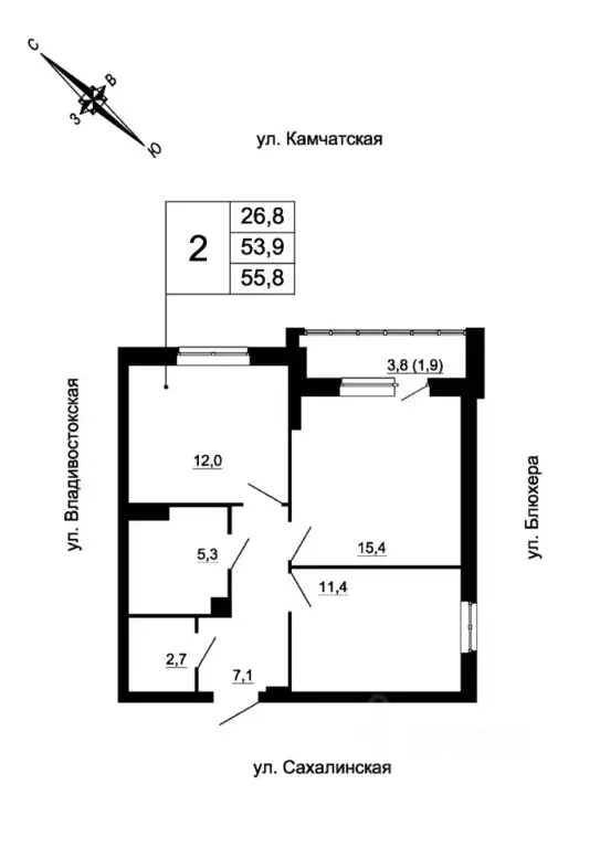 2-к кв. Свердловская область, Екатеринбург ул. Кронштадтская (55.8 м) - Фото 0