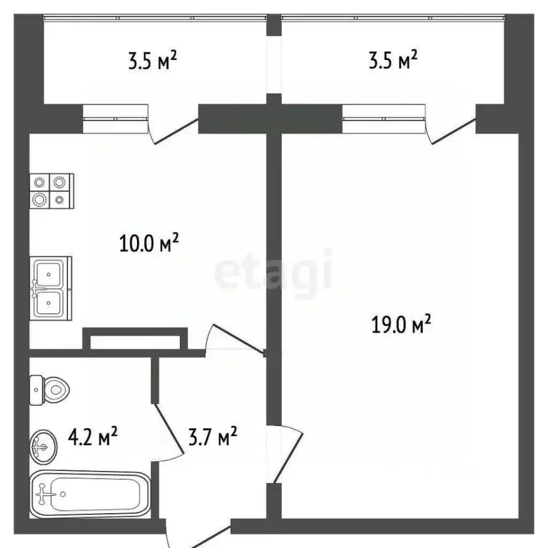 1-к кв. Орловская область, Орловский муниципальный округ, д. Жилина ... - Фото 2