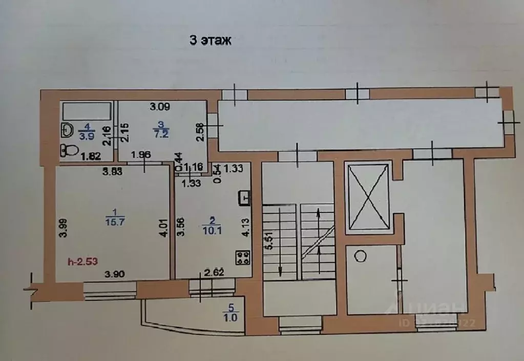 1-к кв. Мордовия, Саранск ул. Гагарина, 102 (36.9 м) - Фото 1