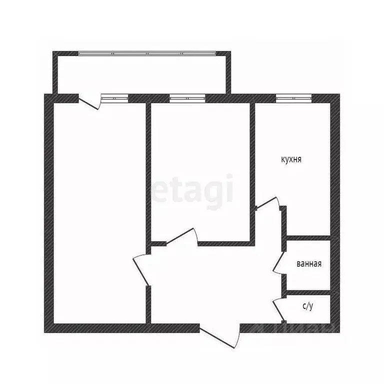 2-к кв. Белгородская область, Белгород ул. Губкина, 29 (45.4 м) - Фото 2