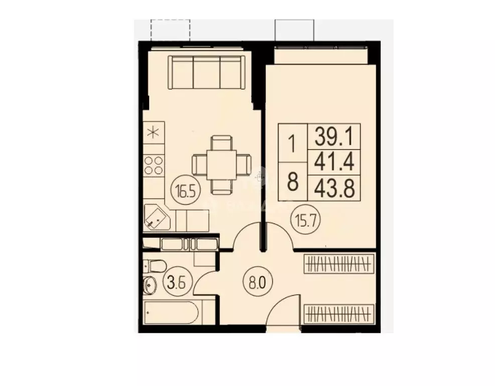 1-комнатная квартира: Королёв, микрорайон Первомайский, Советская ... - Фото 1