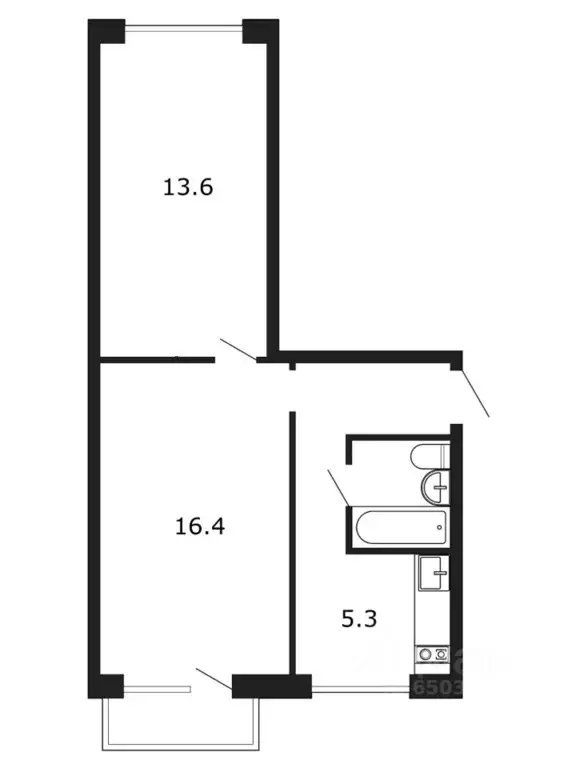 2-к кв. Волгоградская область, Волжский Заводская ул., 4 (43.8 м) - Фото 2