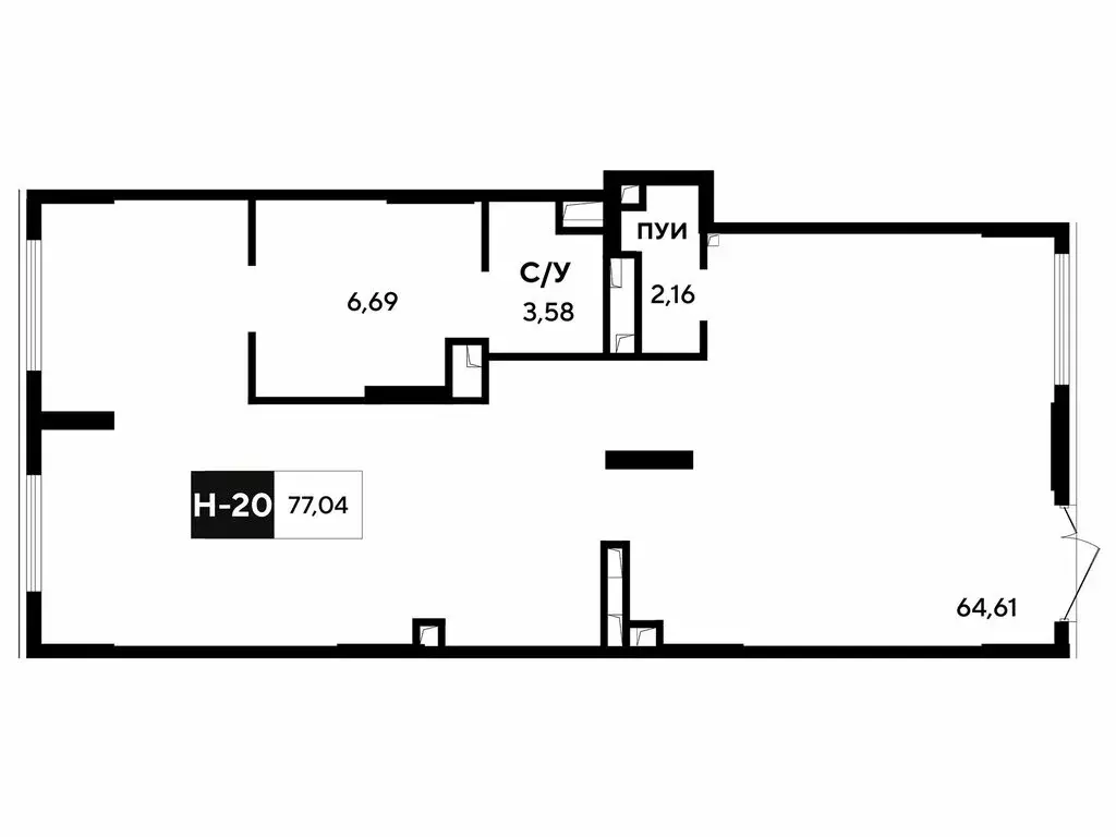 Офис (77.04 м) - Фото 1