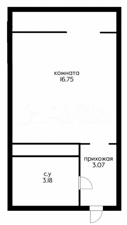 Квартира-студия, 27 м, 2/5 эт. - Фото 0