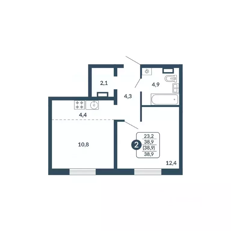 2-к кв. Кировская область, Киров Скандинавия жилой комплекс (38.9 м) - Фото 0