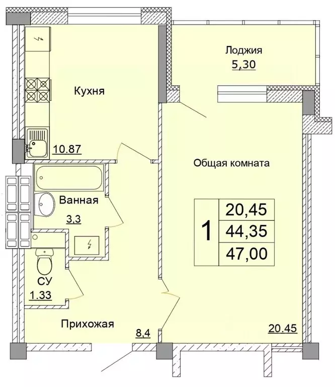 1-к кв. Белгородская область, Старый Оскол Степной мкр, 33Е (47.0 м) - Фото 0