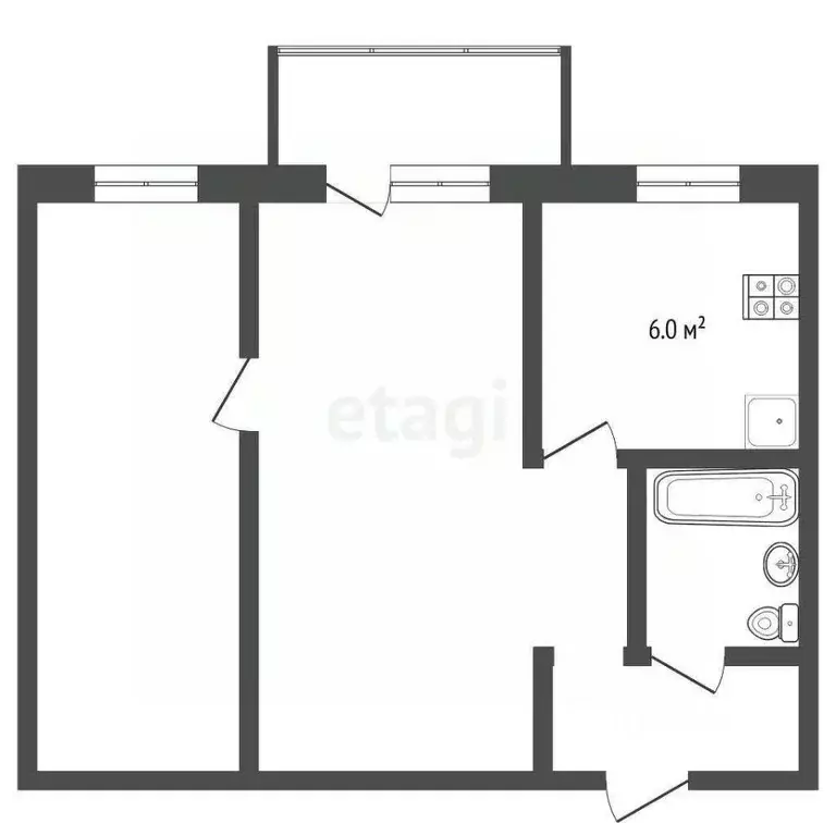 2-к кв. Тюменская область, Тюмень Тарманы мкр, ул. Игримская, 14 (41.0 ... - Фото 2